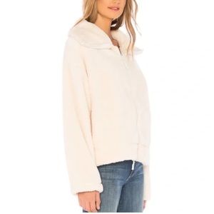 Free People Movement Dazed High Neck Full Zip Sherpa Ivory Fleece - size Medium